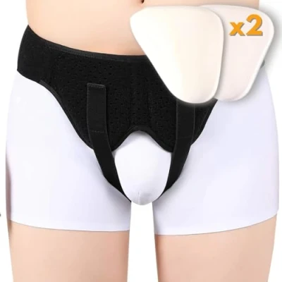 Imagen de OrtoPrime Cinturón Soporte HERNIA INGUINAL 2 ALMOHADILLAS INCLUIDAS Faja BRAGUERO UNIVERSAL para postoperatorio Hombre y Mujer