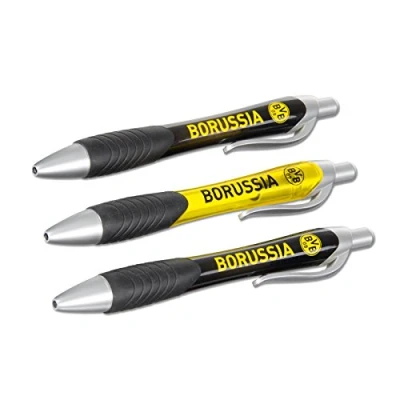 Imagen de Borussia Dortmund Bolígrafo, Hombre, Negro/Amarillo, set de 3