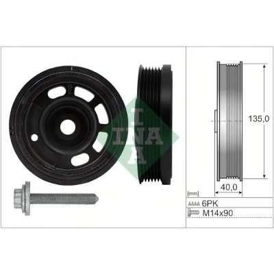 Imagen de Kit poleas, cigüeñal INA 544 0172 20