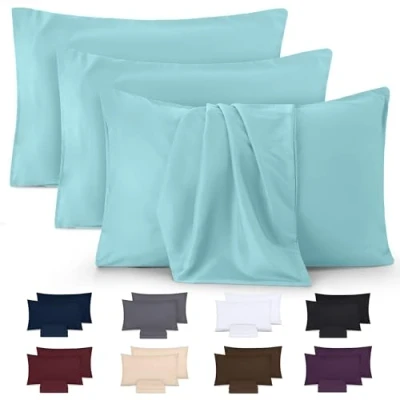 Imagen de Utopia Bedding Funda De Almohada Suave Microfibra Cepillada 100% Poliéster 40 x 80 cm, Juego 4, Fundas Resistentes Al Encogimiento y a La Decoloración Azul SPA