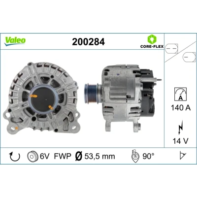 Imagen de VALEO 200284 Alternador 14V 140A SEAT: Leon III ST, Ateca, ST Furgón / Familiar, VOLKSWAGEN: Golf 7, Tiguan II, 7 Variant, AUDI: A3 Berlina