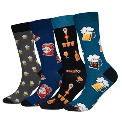 Imagen de Cansok calcetines de Cerveza becerro la tripulación novedad hombre 4 pares