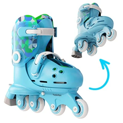 Imagen de Yvolution Twista Patines 2 en 1 Ajustables Azules. Talla 23 28. línea para niñas y niños de años