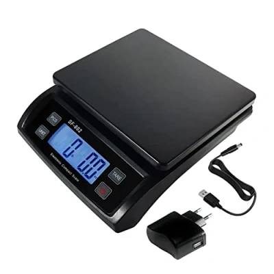 Imagen de Básculas para Correo Báscula Postal Digital Envío de Paquetes Hasta 30 Kg, Pesaje en Kilogramos y Libras, Precisión Multifunción con Adaptador