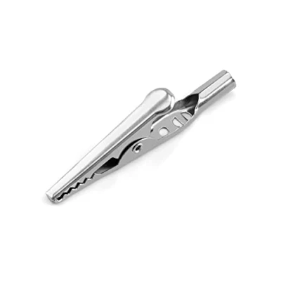 Imagen de QWORK® 200 Piezas Pinzas de Cocodrilo Niquelado, Prueba Plomo para Pruebas Eléctricas Laboratorio, Longitud 50 mm