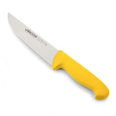 Imagen de Arcos Cuchillo Carnicero laerie 2900 Acero Inoxidable Nitrum. Carne. Mango Polipropileno Amarillo.istema Identificación Color para Uso Prolongado y Pesado. Amarillo.