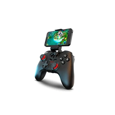 Imagen de KROM Gamepad KENZO NXKROMKNZ alambrico e inalambrico, diseñado para competicion, botones configurables, PC, SWITCH, ANDROID, IOS, PS3, PS4, Soporte Smartphone, Negro