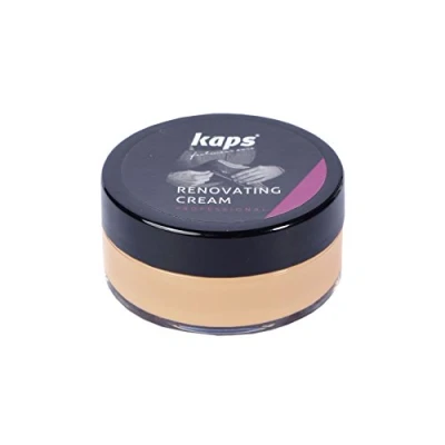 Imagen de Crema Reparadora Y Renovadora Para Zapatos De Cuero Liso, Bolsas, Asientos, Reparador Arañazos Rasguños, Kaps Renovating Cream, 10 Colores (130 beige)