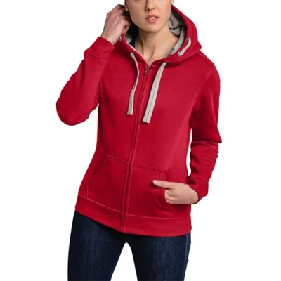 Imagen de HRM Chaqueta F Sudadera con Capucha, Rojo, S para Mujer