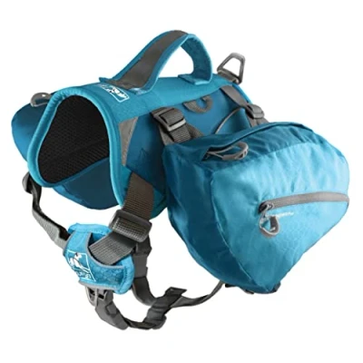 Imagen de Kurgo Baxter Mochila Arnés Chaleco para Perro, Alforja Perros, Bolsa Sillón Excursionismo, Senderismo y Camping Azul (L) 23 50 Kg