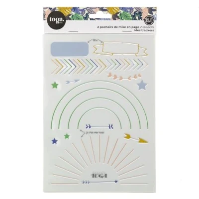 Imagen de D.I.Y with Toga Trackers Plantillas Bullet Agenda, Plástico, Blanco, 15 x 20 cm