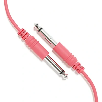 Imagen de ExcelValley 1 Pack Cable de Guitarra Instrumento Mono Conexión Conducción TS 6,35mm 1/4&quot; [Durazno 200cm 79&quot;]