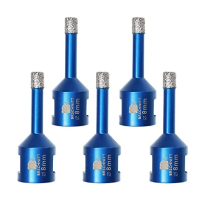 Imagen de Broca de Diamante 8MM BRSCHNITT Vacío Soldadura para Perforación en Seco Porcelana Azulejo Granito Mármol M14（5 Piezas）