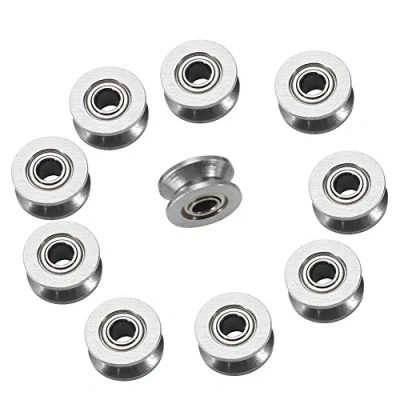 Imagen de 10 Unids V624ZZ Rodamientos de Bola Ranura Profunda en V Doble Blindaje Acero Miniatura para Sistemas Movimiento Lineal 4x13x6mm