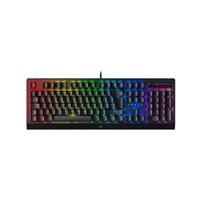 Imagen de Razer BlackWidow V3 (Interruptor Verde) Teclado mecánico para Juegos (interruptores mecánicos clicky, Teclas ABS de Doble Disparo, Rodillo Digital multifunción y tecla Multimedia, reposamuñecas)