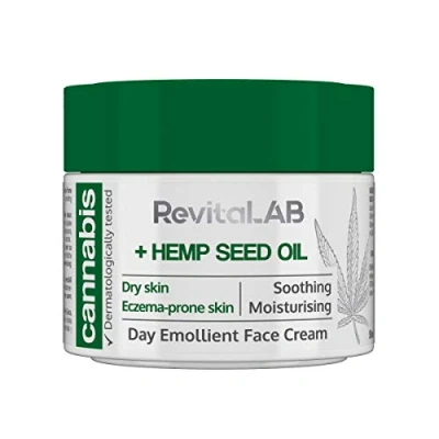 Imagen de RevitaLAB Cannabis Extract Day Emollient Face Cream with Organic Hemp Seed Oil for Deep Nourishment Dermatologically Tested Moisturiser Sensitive Skin, 50 ml