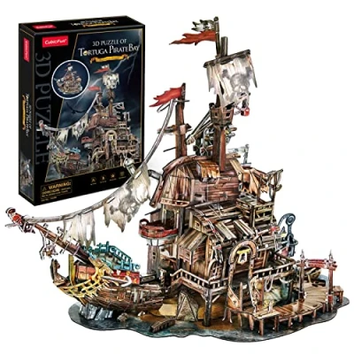 Imagen de CubicFun Puzzle 3D Bahía Tortuga Pirata Barco de Naufragio Kits Modelos, 218 Piezas
