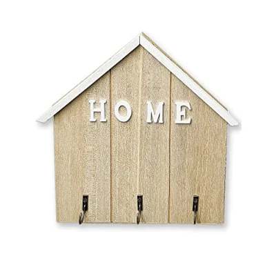 Imagen de Echehi Decorativo Colgador Llaves pared, Autoadhesivo o Taladro 3 Formas de Instalación Llaves, Cuelga Colgar El Hogar. Madera