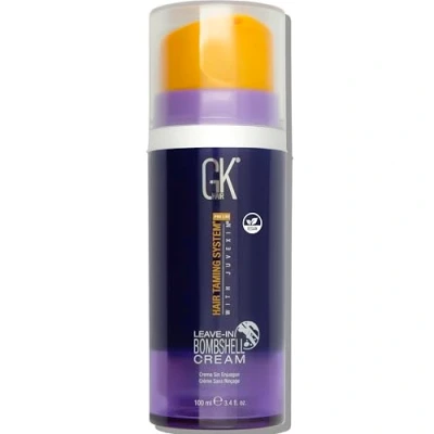 Imagen de GK HAIR Global Keratin Leave In Bombshell Purple Cream (3.4 Fl Oz/100ml) Acondicionador Suavizante Hidratante Control de Frizz para Cabello Rubio Dañado Elimina los Tonos Amarillos Brillantes Volantes