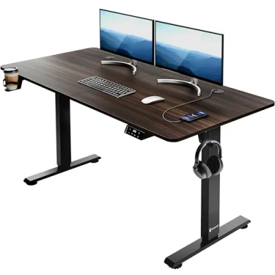 Imagen de CASARIA® Escritorio Ajustable en Altura Acero Función Memoria 140x60cm Pantalla LCD Mesa Gaming Ergonómica Oficina