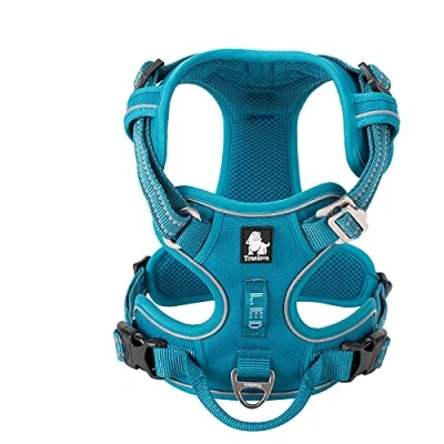 Imagen de WINHYEPET True Love Arnés para Perros sin tirones Mascotas Extra Reflectante pequeños, medianos y Grandes Ajustable de Malla Suave Acolchado Fácil Control TLH56512