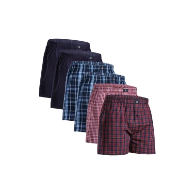 Imagen de DANISH ENDURANCE Calzoncillos para Hombre de Tela, Bóxers Algodón Orgánico 100%, Corte Americano, Cintura Elástica, 4 y 6 Pack Azul/Rojo Mix 3XL