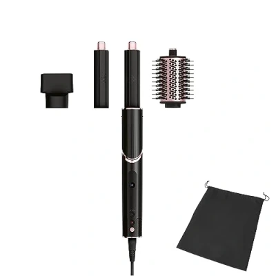 Imagen de Shark FlexStyle Secador de pelo y moldeador, 3 en 1, rizadores automáticos, cepillo redondo, concentrador, sin daño por calor, negro rosa dorado, HD424EU