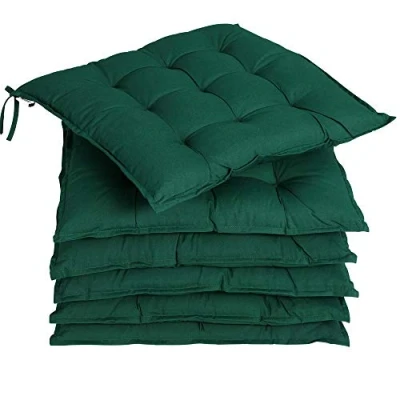 Imagen de Detex 6X Cojines para Sillas 43x39 Verde Viscoelásticos Almohada Asiento Interior Exterior Correas de Sujeción