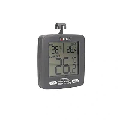 Imagen de Taylor Pro Termómetro Digital de Cocina para Congelador con Indicador Temperatura Mínima y Máxima, Ahorro Energético, Plástico, 7,5 x 8 cm