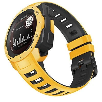 Imagen de WIIKAI Compatible con Garmin Instinct,Instinct Esport Correas para Relojes, Correa de Pulsera Reemplazo.(Amarillo Negro)