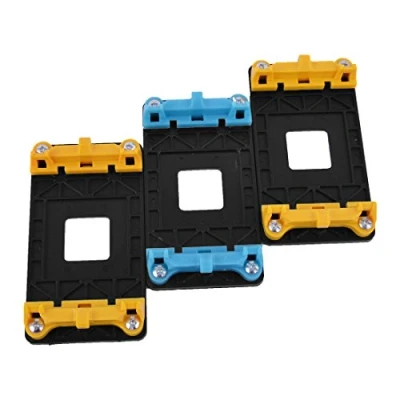 Imagen de sourcing map 3pcs CPU Montaje del Ventilador sostenedor Soporte Base Amarillo Azul para AMD AM2 + AM3 FM1