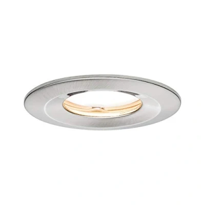 Imagen de Paulmann 93882 Luminaria empotrable LED, Coin, foco plano Slim, proyector de techo redondo 6,8 W, acero, lámpara regulable, IP65 resistente a chorros agua