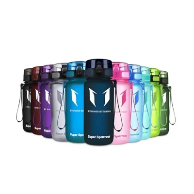 Imagen de Super Sparrow Botella de Agua Deportiva 350ml Sin BPA (Mate Gris)
