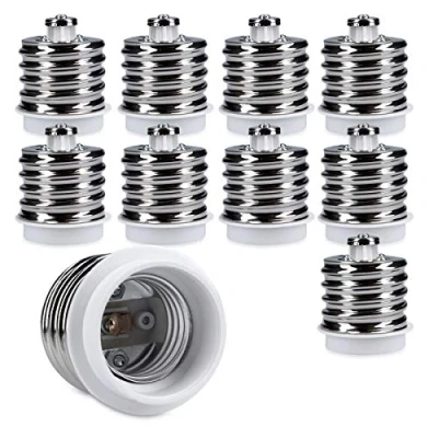 Imagen de kwmobile 10x Casquillos de lámpara Adaptador conversor montura E40 a casquillo E27 Zócalos para lámparas LED halógenas y ahorro