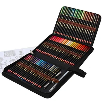 Imagen de Lapices de Colores Acuarelables Set, 72 Lápices con Sistema Anti rotura para Niños o Adultos, Profesionales Solubles en Agua Mezclar, Estratificar y Acuarelas