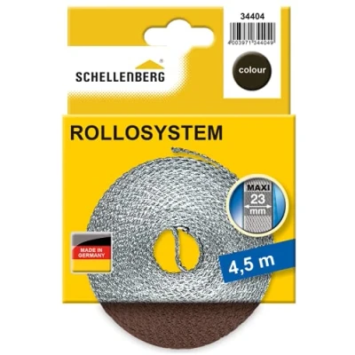 Imagen de Schellenberg 34404 Cinta de persiana enrollable 23mm, 4,5m, marrón