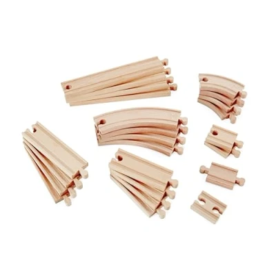 Imagen de Hape E3707 Super Expansion Rail Pack Wooden Train Track Accessories, Multicolor, 20.32 x 48.01 25.4 cm