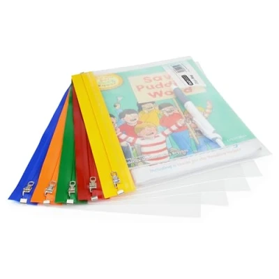 Imagen de Rapesco 1502 Bolsa Zipper con Cremallera Metálica, A5, Transparente en Colores Surtidos, Paquete de 5