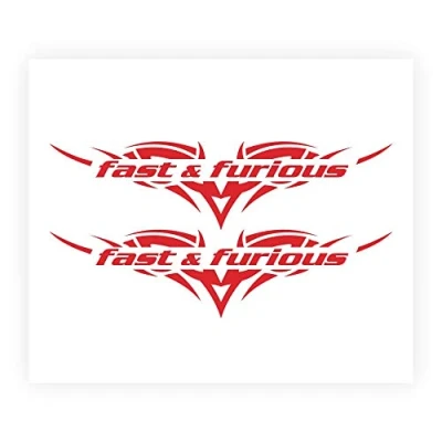 Imagen de Quattroerre Villa D &#039;15731 Pegatinas Recortadas en Forma supersagomati para Coche Tipo Fast &amp; Furious, Rojo, 10 x 12 cm