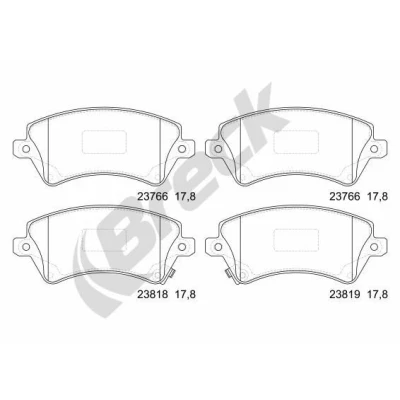 Imagen de BRECK 23766 00 701 10 Juego de pastillas freno con avisador acústico desgaste accesorios TOYOTA: Corolla IX Hatchback, Berlina
