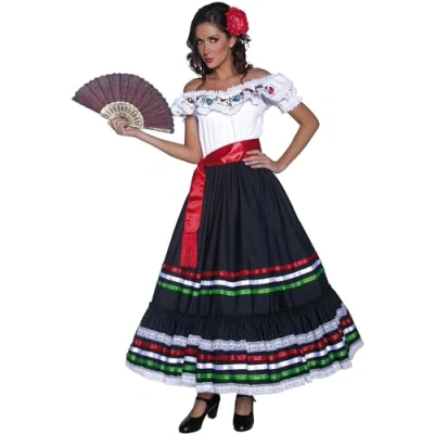 Imagen de Smiffys Disfraz de Señorita sexy del Oeste auténtico, con vestido y banda