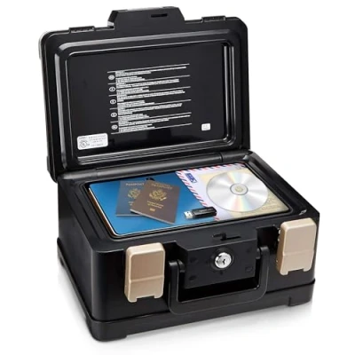 Imagen de Honeywell 1102 Caja fuerte para guardar documentos, impermeable, ignífuga, 4.3L