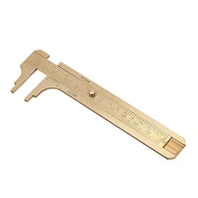 Imagen de FTVOGUE Vernier Caliper Brass Gauge Deslizante Regla Herramienta de Medición Mini Pocket Ruler doble escala mm/inch(100mm)