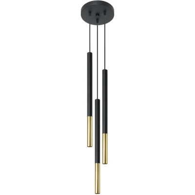 Imagen de Sollux Lámpara de techo sobremesa colgante Lámparas colgantes Bombilla no incluida MOZAICA 3P Negro, Oro Casquillo G9