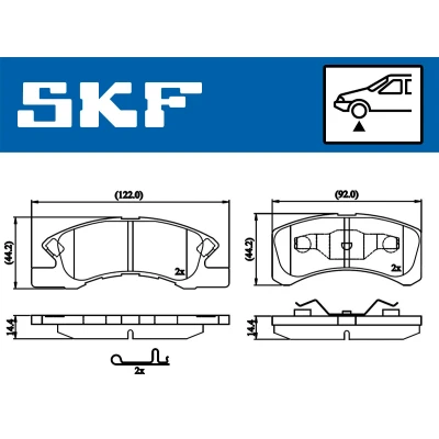 Imagen de SKF VKBP 80490 A Juego de pastillas freno con avisador acústico desgaste DAIHATSU: CUORE 6, MITSUBISHI: Mirage / Space Star Hatchback