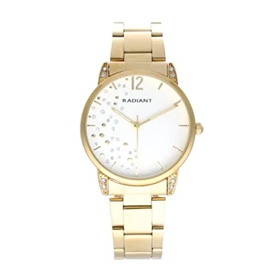 Imagen de Radiant Colección Formentera Reloj analógico de Cuarzo. Pulsera para Mujer. Brazalete con Esfera Dorada y Correa Acero Inoxidable. Tamaño 36mm. 3ATM.