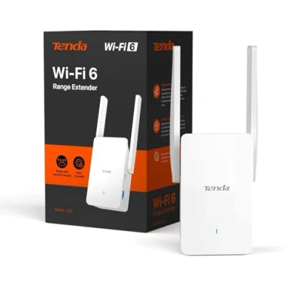 Imagen de Tenda Wi Fi 6 Repetidor A23 AX1500 Extender, Amplificador Cubre hasta 80 m², Wireless Booster, 1 Puerto Gigabit Ethernet, Compatible con Todas Las Cajas de Internet