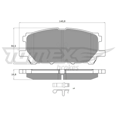 Imagen de TOMEX brakes TX 17 63 Juego de pastillas freno Eje delantero con avisador acústico desgaste accesorios LEXUS: RX II