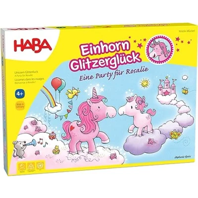 Imagen de HABA 302767 Unicornio Destello Una Fiesta para Rosalie, Juego Infantil de Mesa cooperativo. Más 4 años