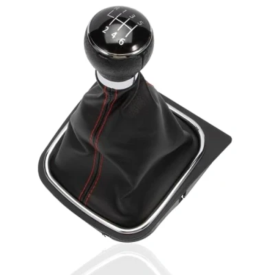 Imagen de MangWany Pomo de palanca cambios con botas 6 velocidades compatible VW Golf 5 V VI 1K0711113 5K0711113 1K8711113 juego completo marco perilla